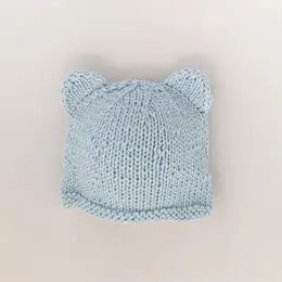Newborn Blue Teddy Bear Beanie