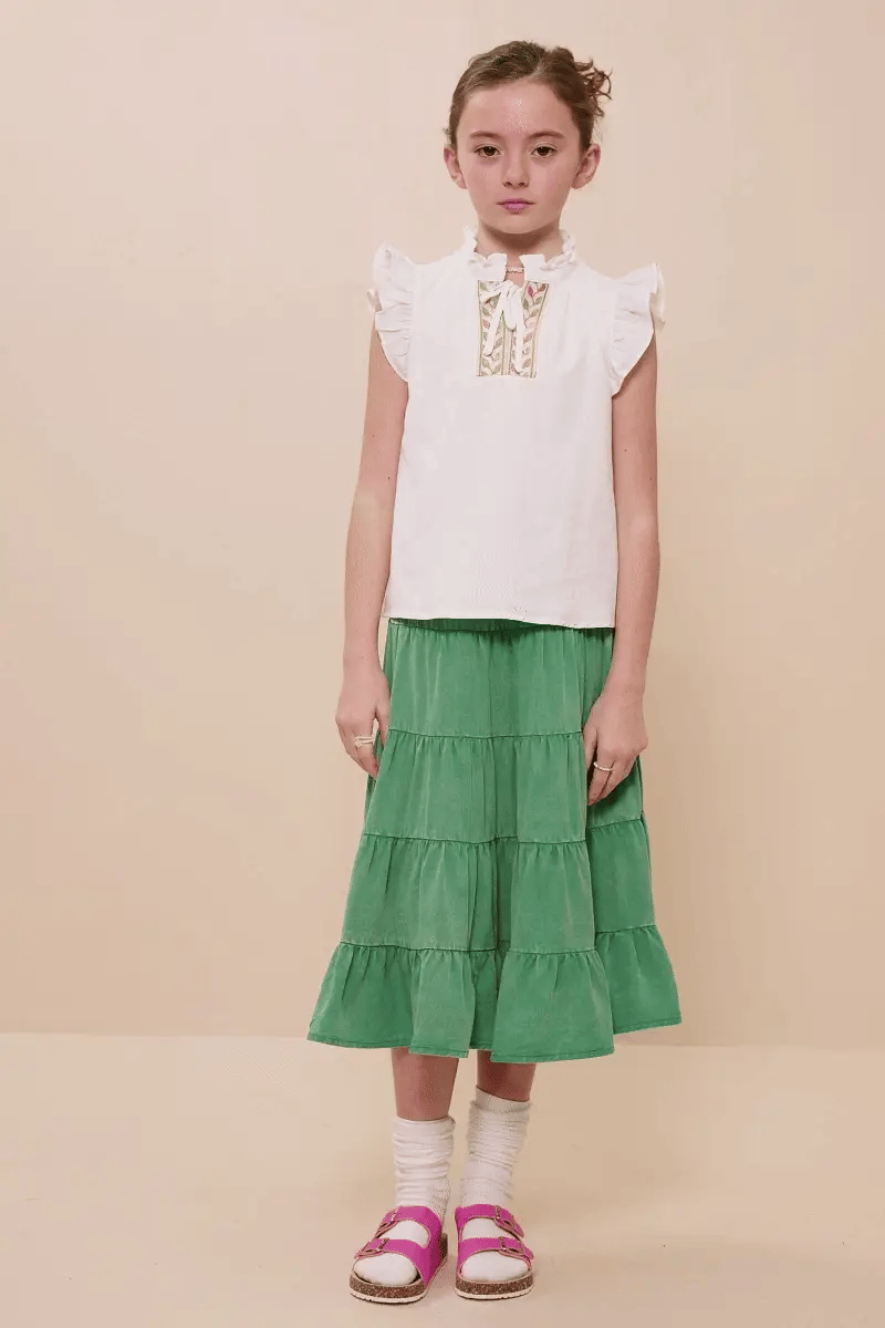 Cream Embroidered Top