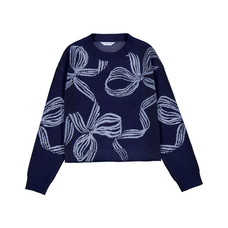 Navy Bow Sweater