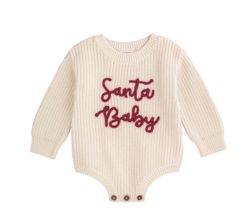 Ivory Santa Baby Sweater Bubble