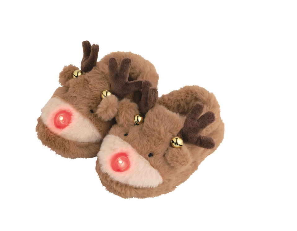 Reindeer Light-Up Christmas Slippers