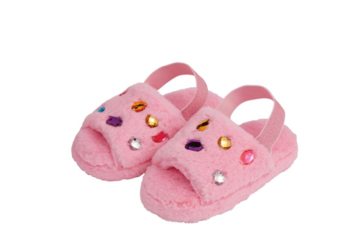 Pink Jeweled Furr Slippers