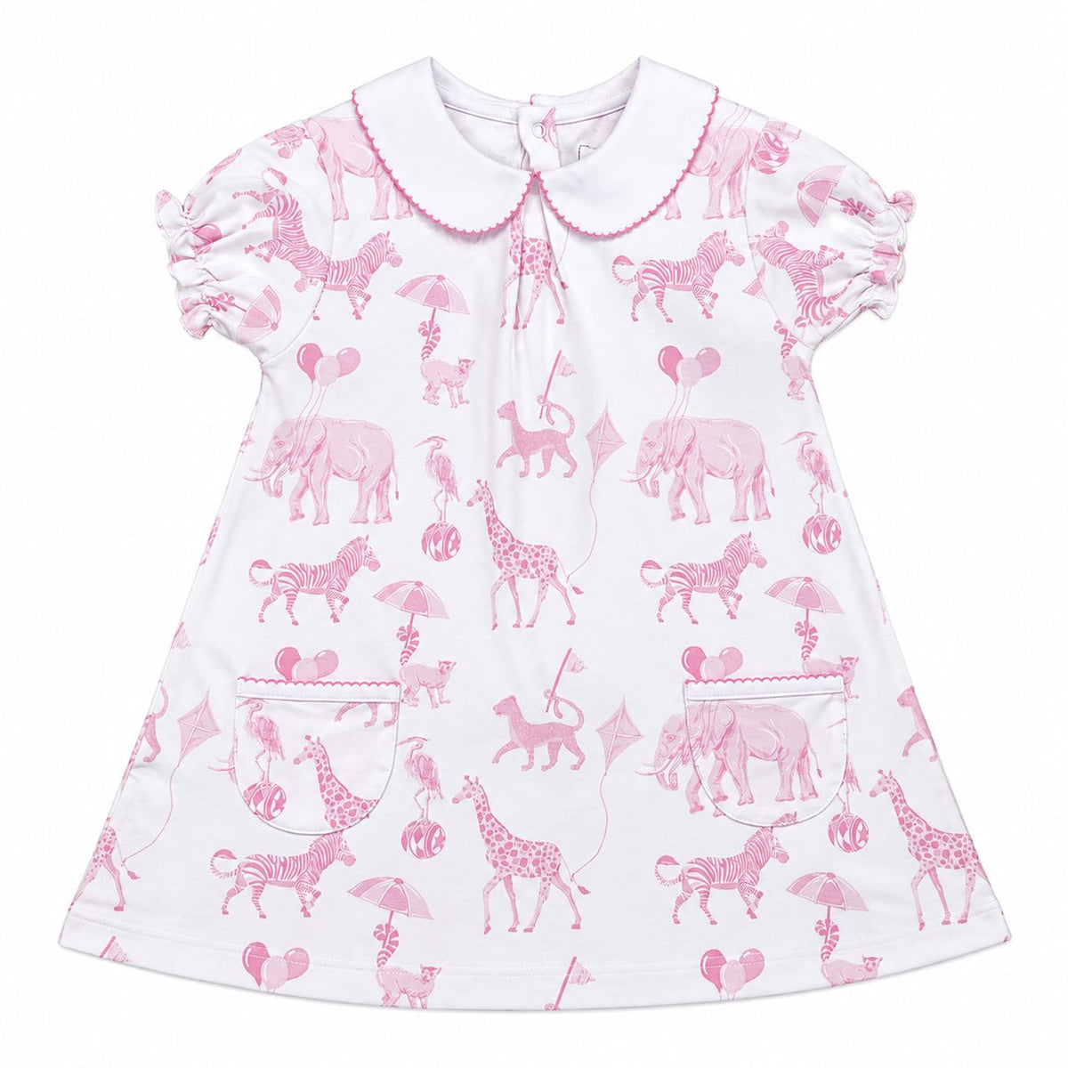 Pink Safari Circus Pocket Twirl Dress