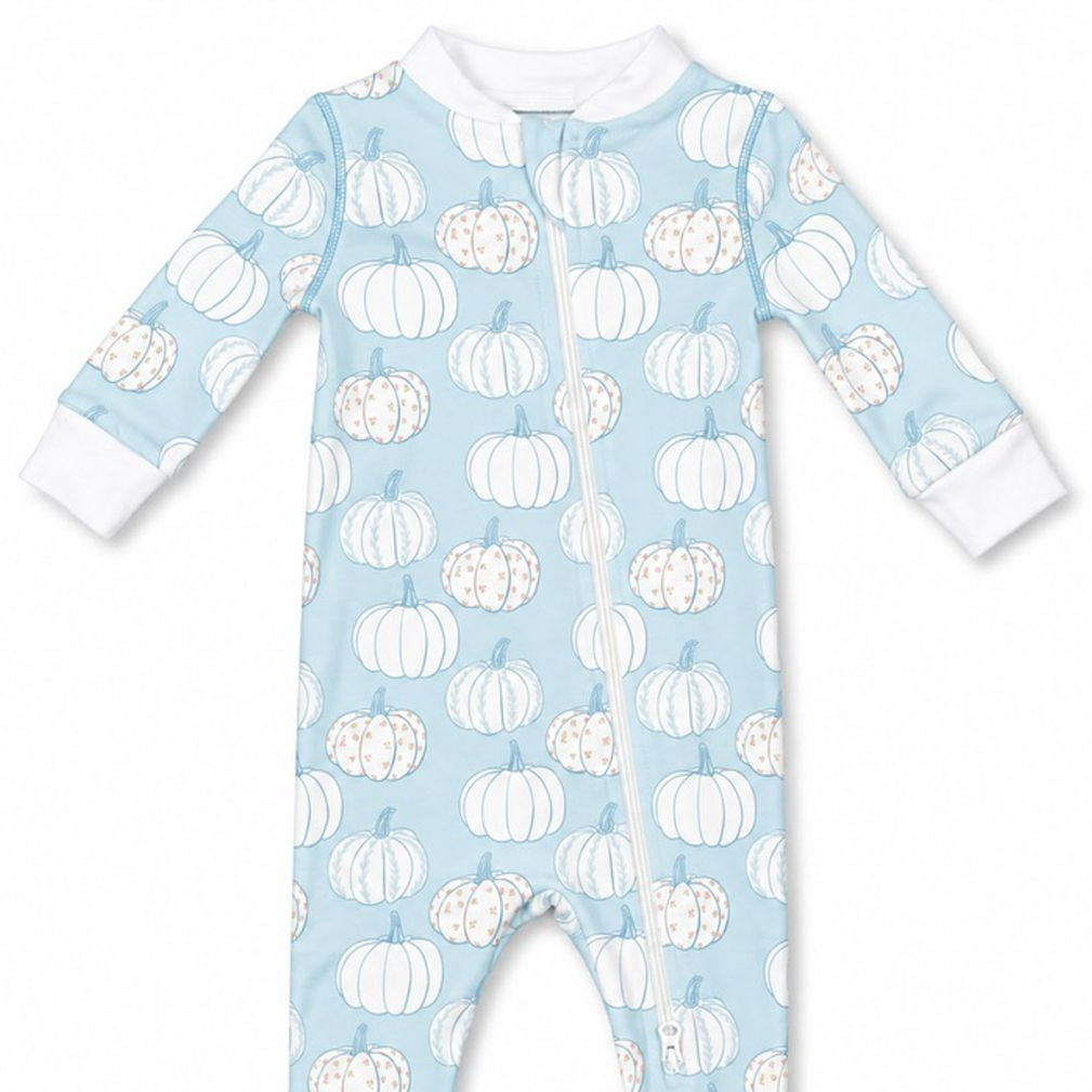 Blue Pumpkins LS Romper
