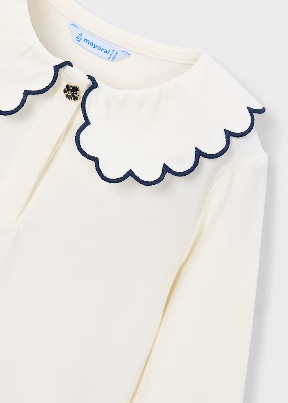 Scalloped LS Blouse
