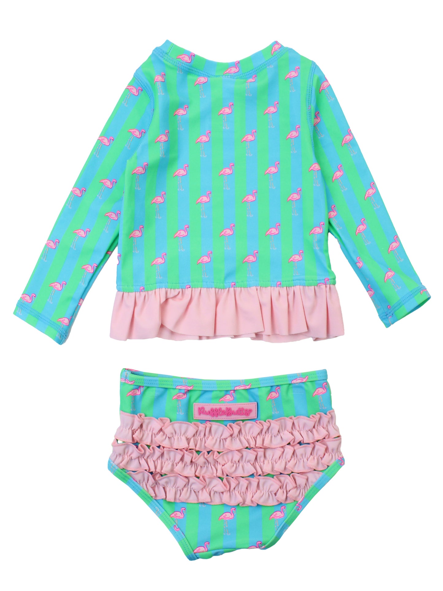 Flamingo Stripe Rash Guard Bikini