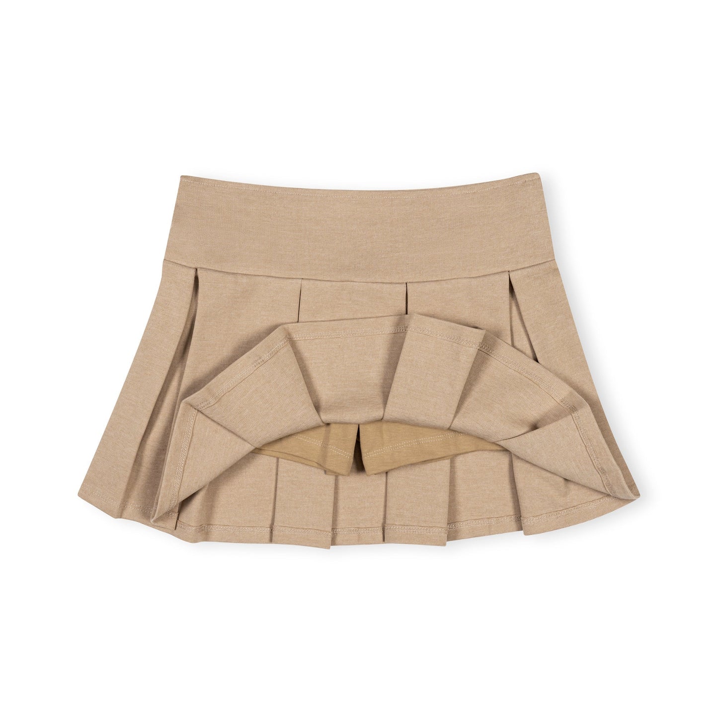Camel Ponte Pleated Skirt
