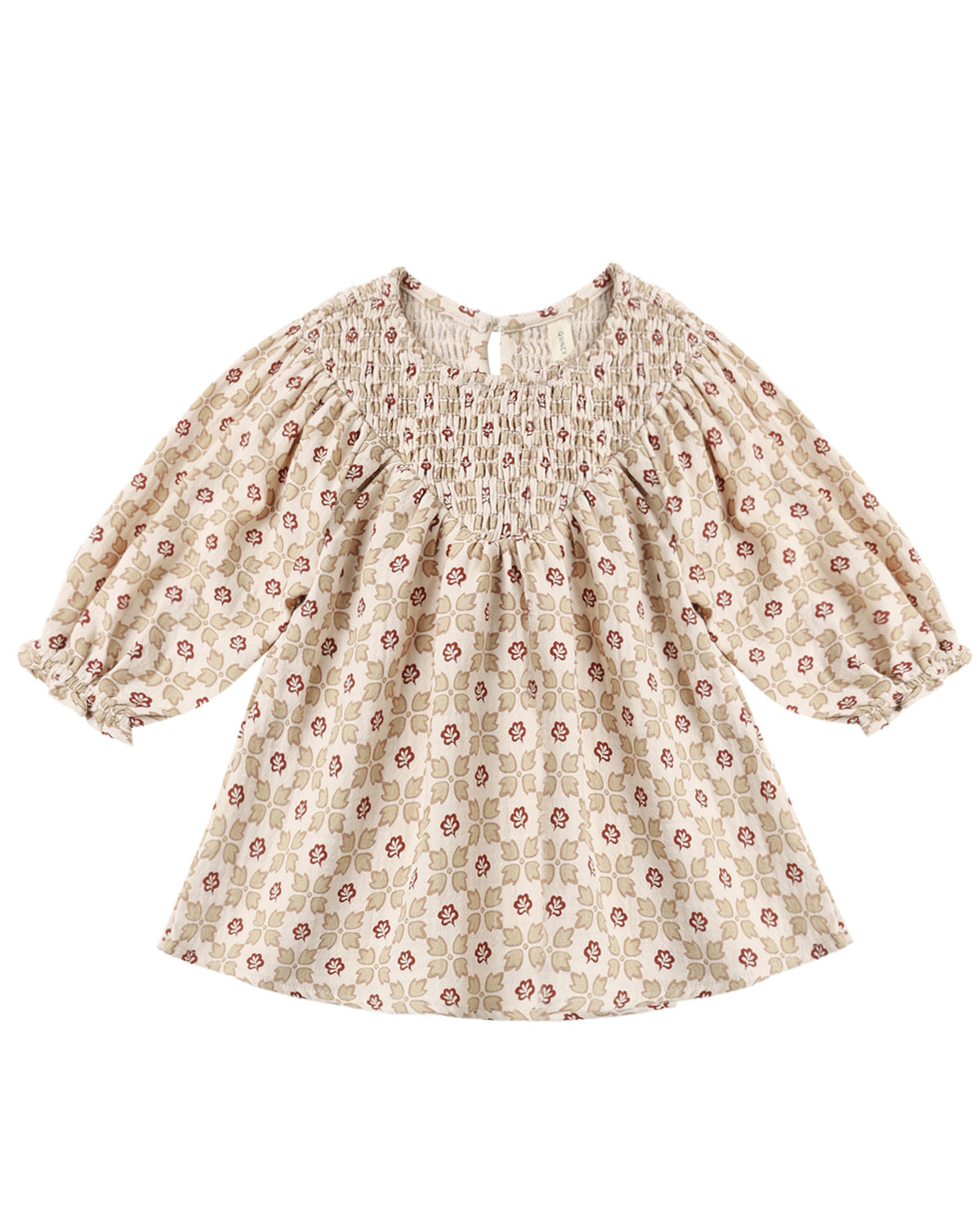 V Smocked Winter Rose Dress