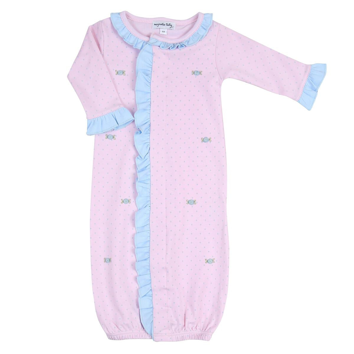 Celeste's Classics Pink Emb Ruffle Front Converter & Hat