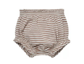 Cocoa Stripe LS Flutter Dress & Bloomer Set