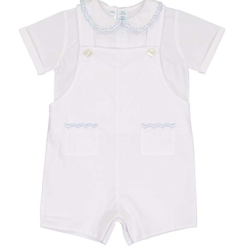 White W/Blue Vintage Pocket Shortall