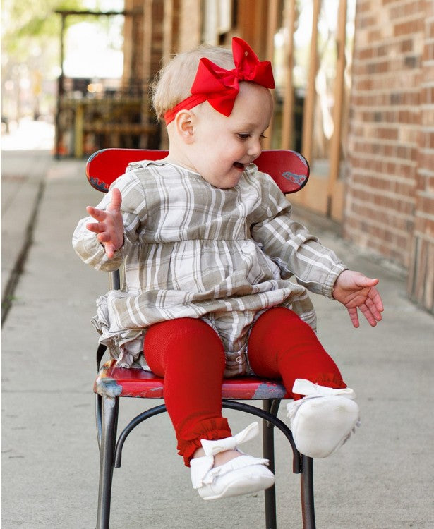 Red Footless Ruffle Tights