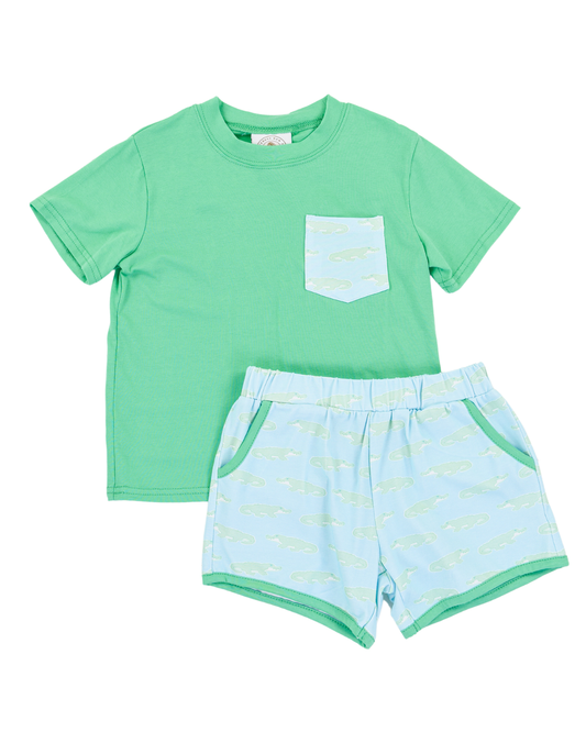 A Little Snappy Beckham Short Set