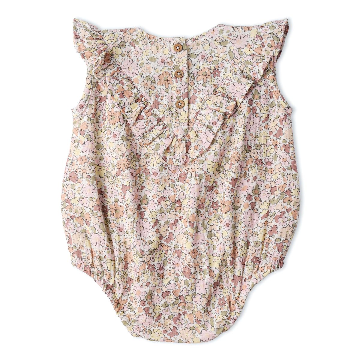 Pastel Bloom Organic Ruffle Romper