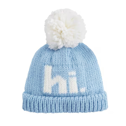 Hi! Blue Knit Beanie