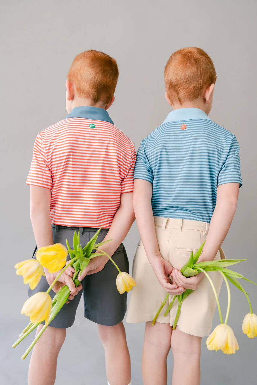 Orange Fairway Stripe Polo