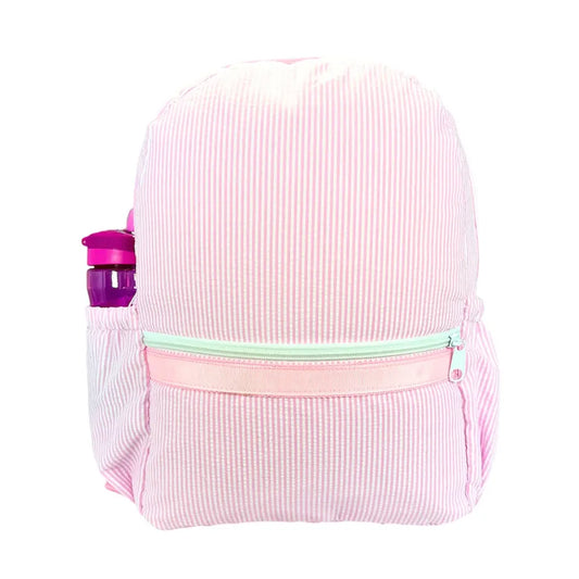 Pink Medium Seersucker Backpack