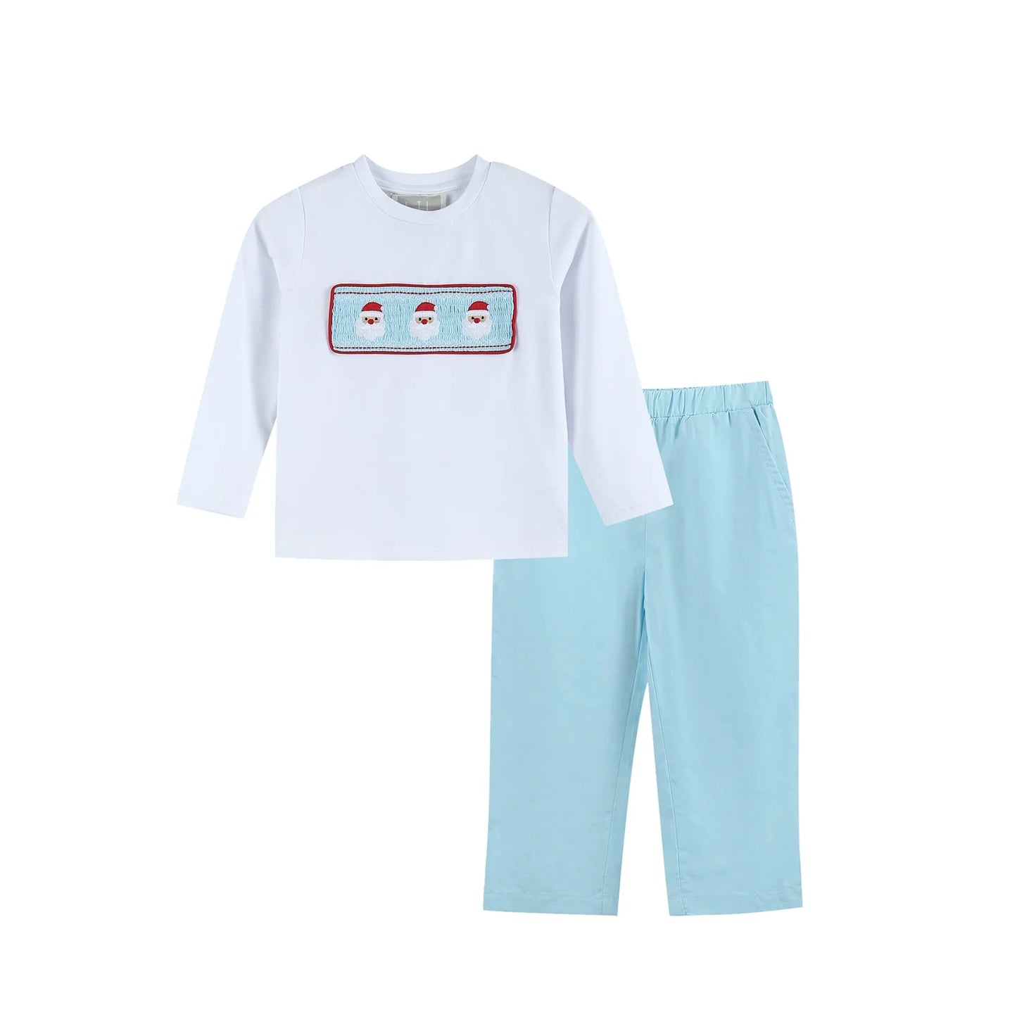 Santa Smock Shirt & Blue Pant Set