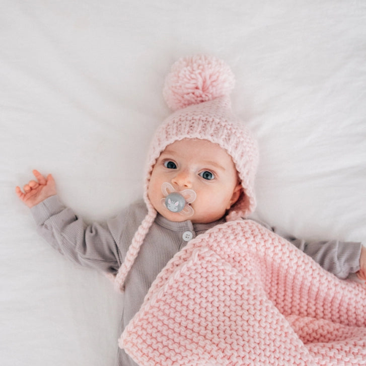Blush Garter Knit Bonnet