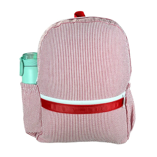 Red Medium Seersucker Backpack