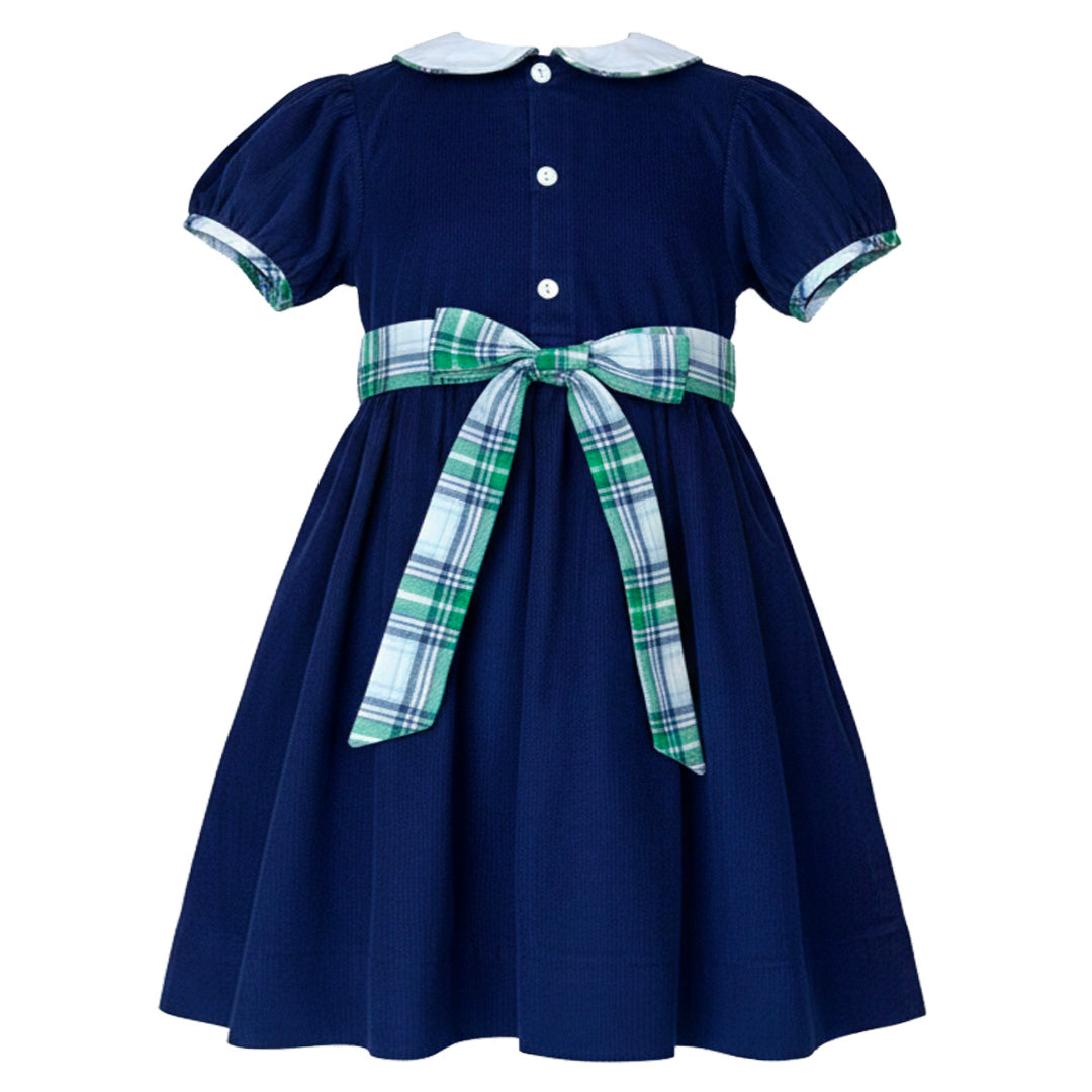 Navy & Plaid Cord Dress