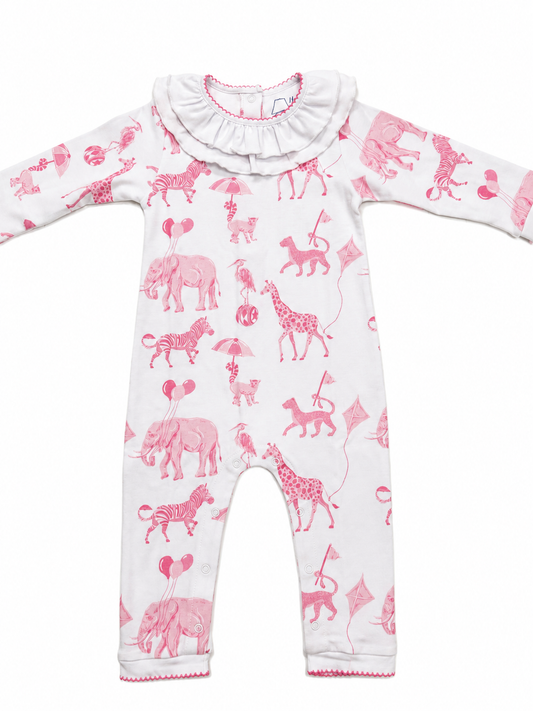 Pink Circus Safari Footless Playsuit