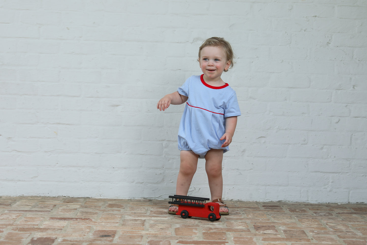 Red & Cornflower Stripe Bentley Bubble