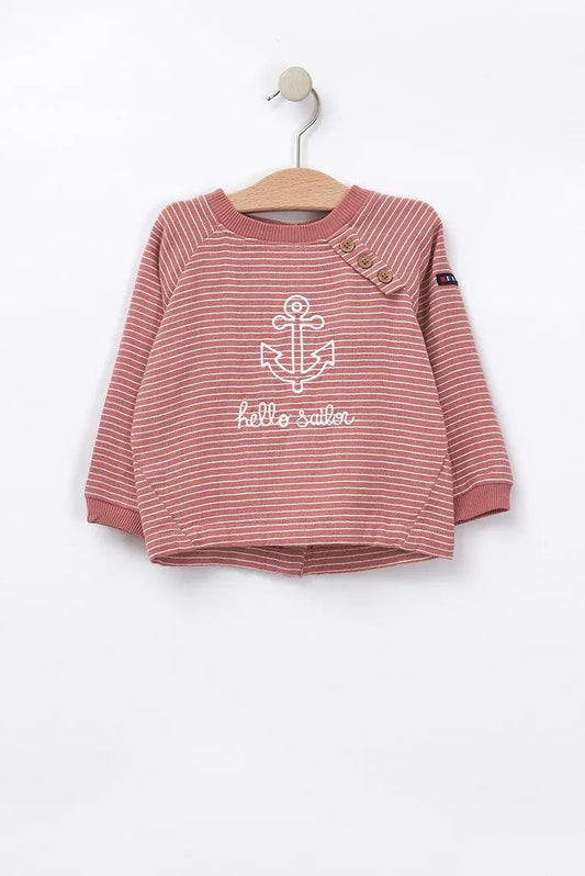 "Hello Sailor" Red Stripe Shirt