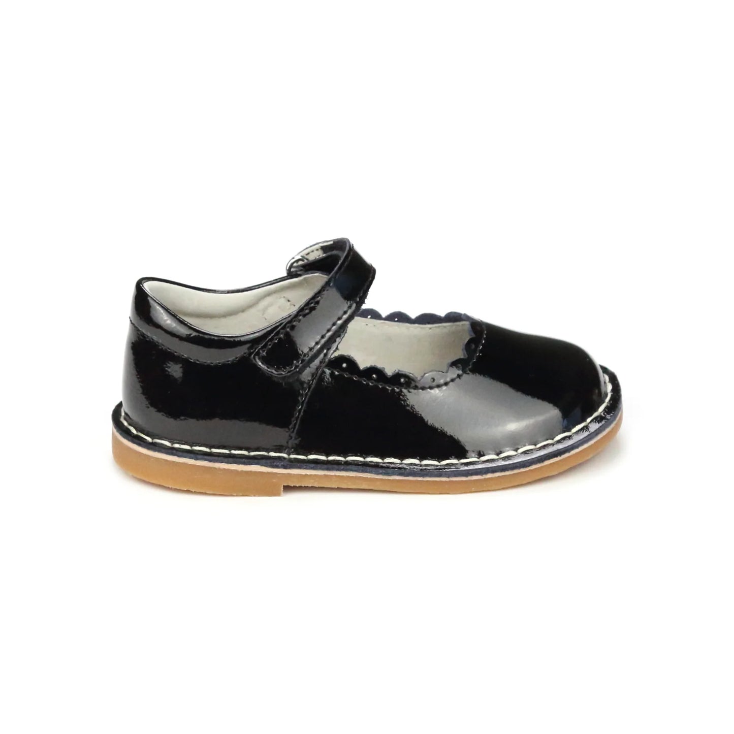 Blk Patent Caitlin Scalloped Mary Jane