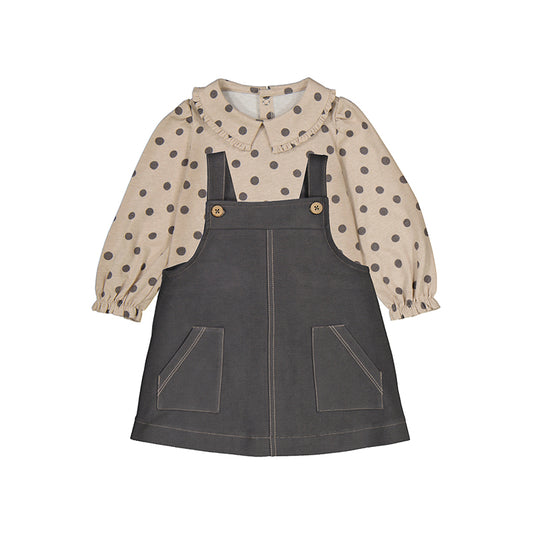 Dot Blouse & Jumper Set