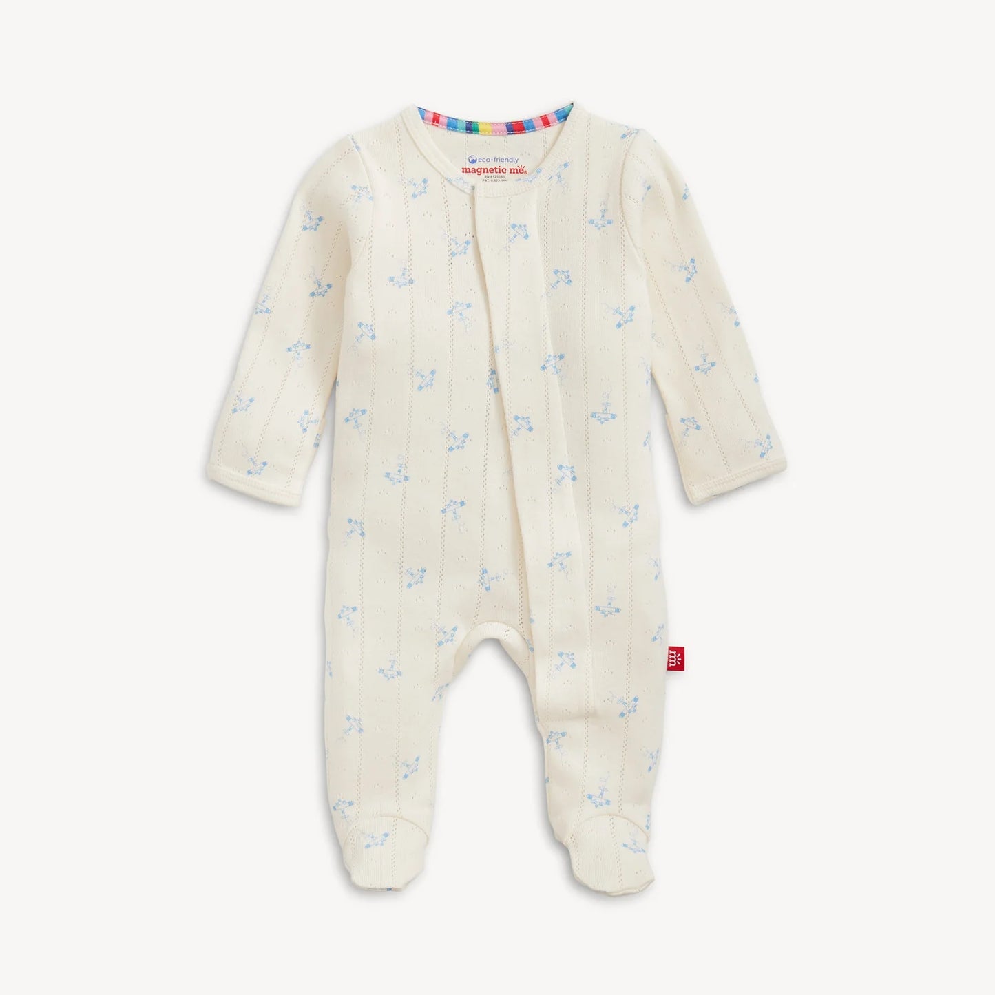Airplanes Pointelle Magnetic Footie