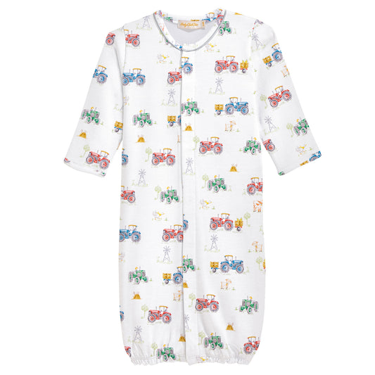 Tractor Time Pima Conv Gown & Hat
