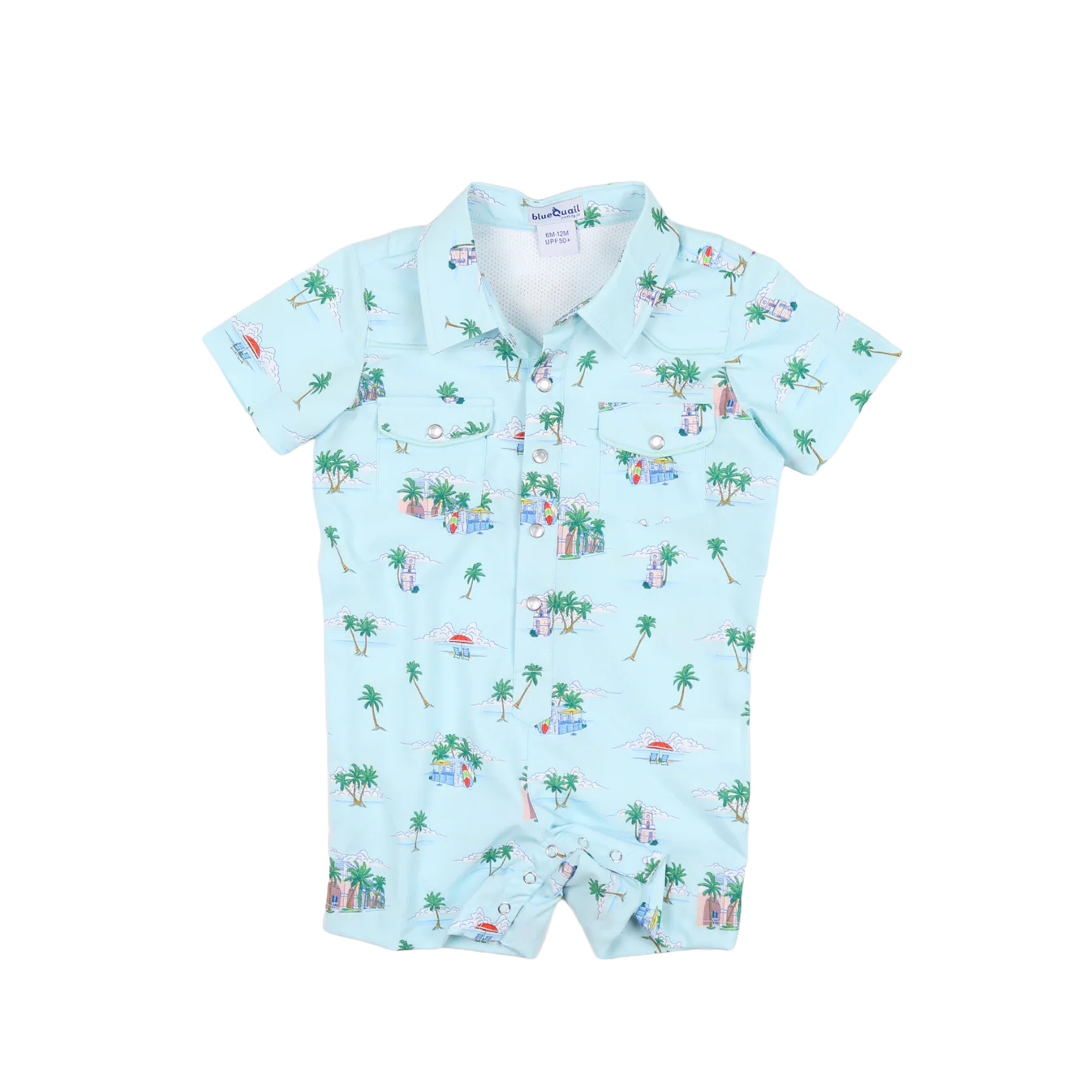 Coastal Getaway Pearl Snap Romper