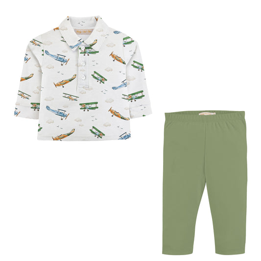 Airplanes Tee & Pant Pima Set