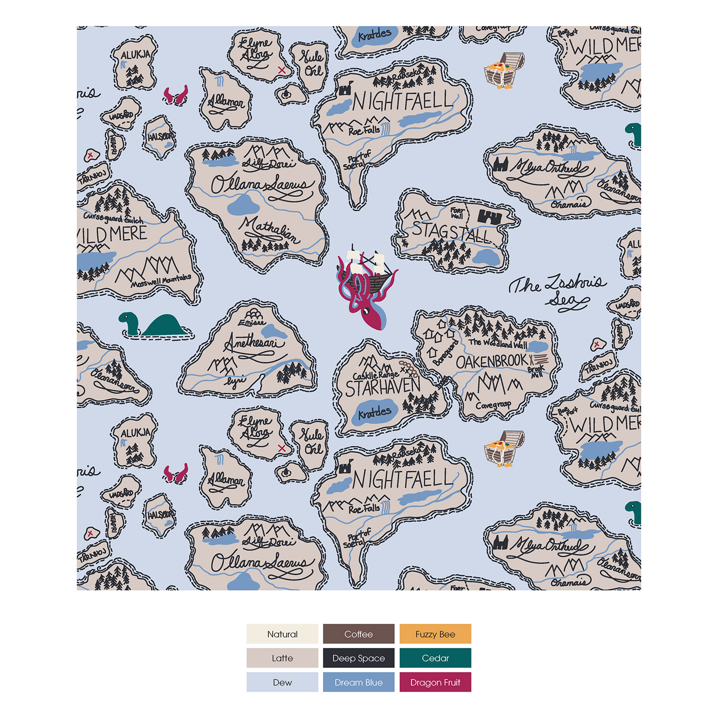 (Dew Pirate Map Swaddle