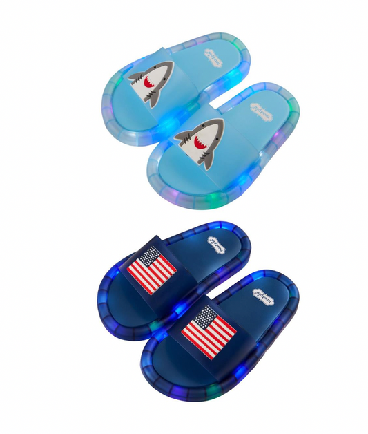 Shark & Flag Light Up Sandals