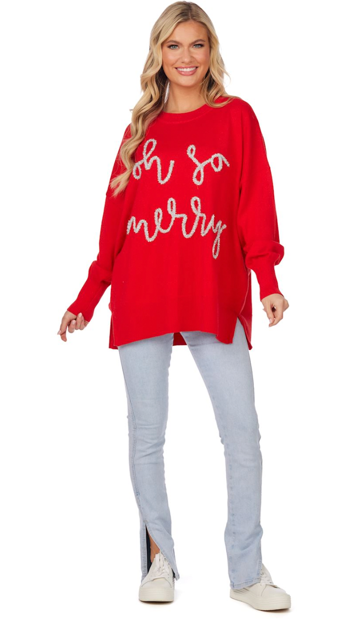 Womens Sparkle Merry Sweater