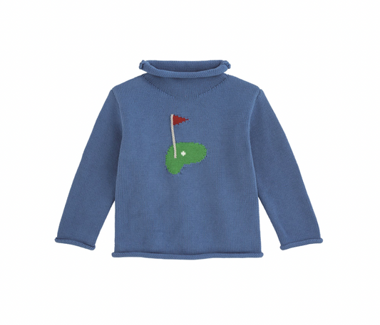 Blue Golf Rollneck Sweater