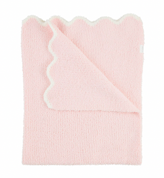 Pink Scallop Chenille Blanket