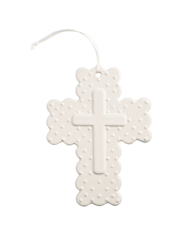 White Ceramic Dot Cross