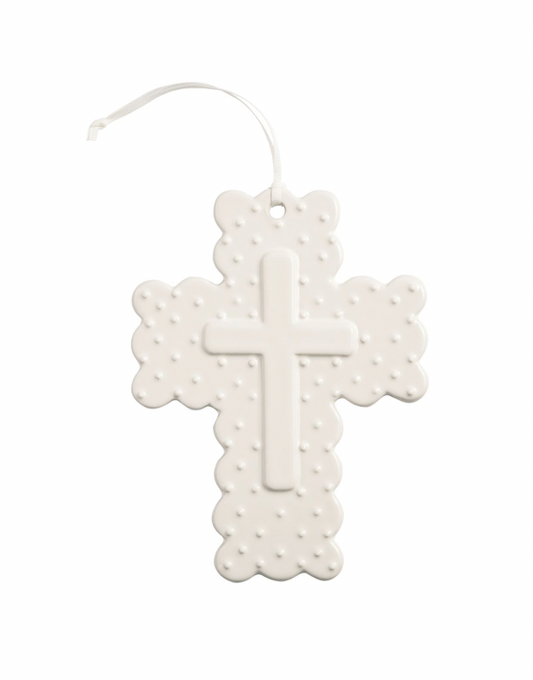 White Ceramic Dot Cross