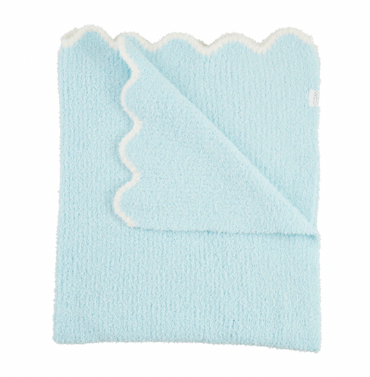 Blue Scallop Chenille Blanket