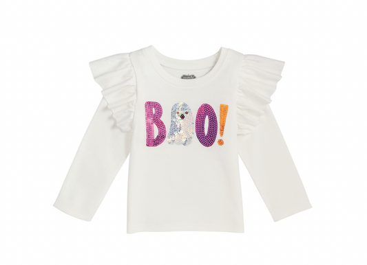White Boo Sequin Tee