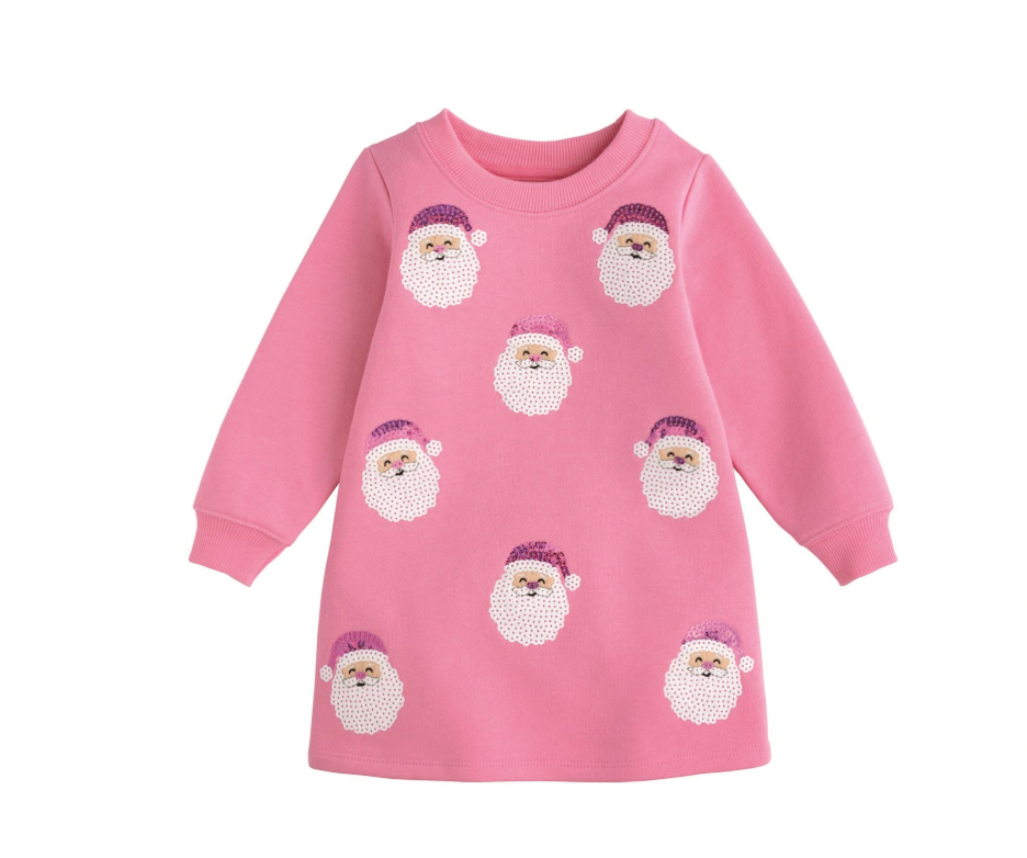 Sparkle Santa Sweatshirt Dress