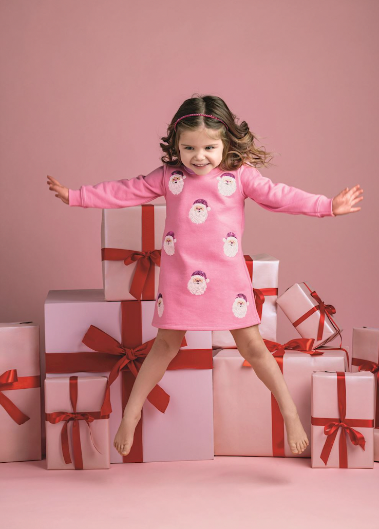 Sparkle Santa Sweatshirt Dress