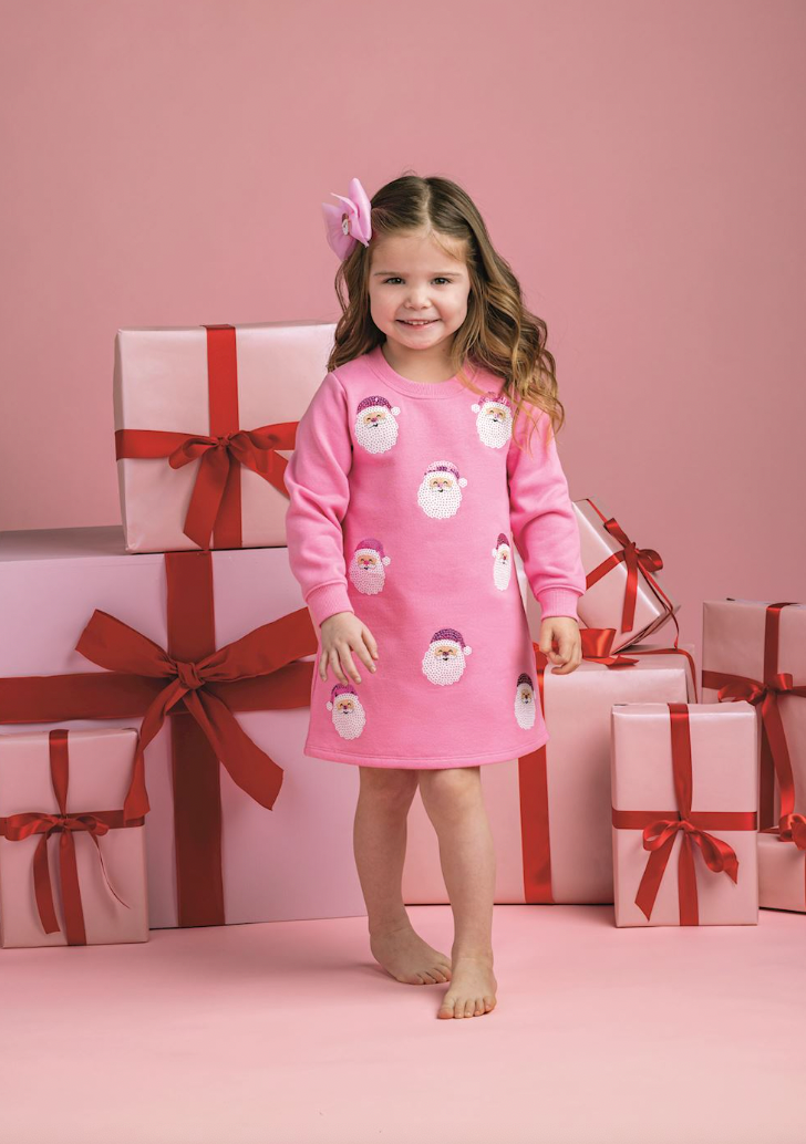 Sparkle Santa Sweatshirt Dress