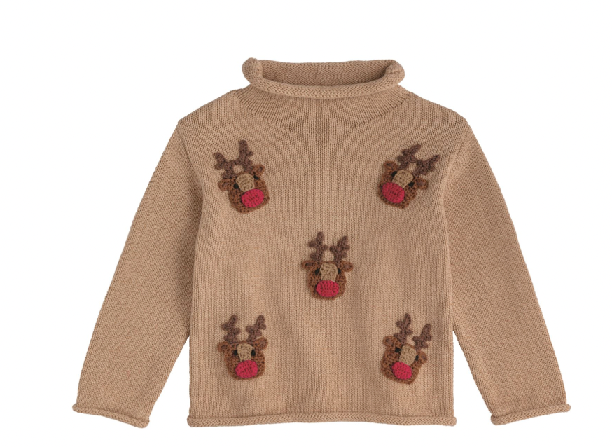 Scattered Reindeer Rollneck Sweater