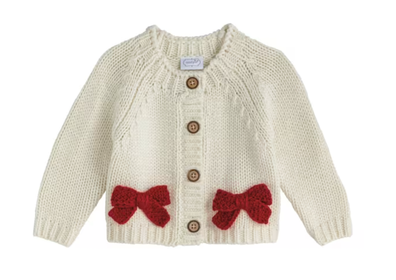 Red Bow Crochet Cardigan