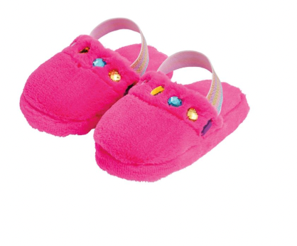 Hot Pink Jeweled Fur Slippers