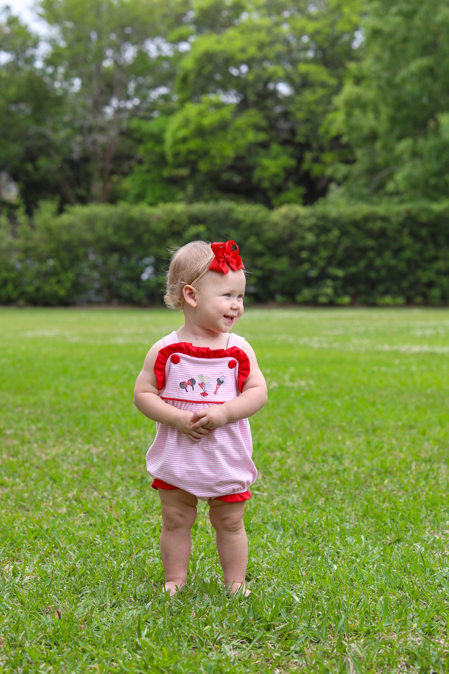 Mouse Emb Ruffle Sunsuit